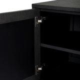 Featuring Cressida Black Linen Sideboard by Four Hands at Amethyst Home. Talk about novelty. Made from painted black linen, arched legs soften otherwise clean, modern shaping. Gunmetal, half-moon iron hardware completes the look. Rear cutouts for cord management.Overall Dimensions: 72"W x 19"L x 30"H
Collection: CallahanColors: Black Linen ,GunmetalMaterial. Amethyst Home provides interior design, new home construction design consulting, vintage area rugs, and lighting in the Charlotte metro area.