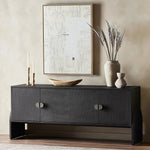 Featuring Cressida Black Linen Sideboard by Four Hands at Amethyst Home. Talk about novelty. Made from painted black linen, arched legs soften otherwise clean, modern shaping. Gunmetal, half-moon iron hardware completes the look. Rear cutouts for cord management.Overall Dimensions: 72"W x 19"L x 30"H
Collection: CallahanColors: Black Linen ,GunmetalMaterials: P. Amethyst Home provides interior design, new home construction design consulting, vintage area rugs, and lighting in the Omaha metro area.