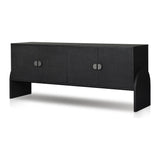 Featuring Cressida Black Linen Sideboard by Four Hands at Amethyst Home. Talk about novelty. Made from painted black linen, arched legs soften otherwise clean, modern shaping. Gunmetal, half-moon iron hardware completes the look. Rear cutouts for cord management.Overall Dimensions: 72"W x 19"L x 30"H
Collection: CallahanColors: Black Linen ,GunmetalMateria. Amethyst Home provides interior design, new home construction design consulting, vintage area rugs, and lighting in the Washington metro area.