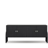 Featuring Cressida Black Linen Sideboard by Four Hands at Amethyst Home. Talk about novelty. Made from painted black linen, arched legs soften otherwise clean, modern shaping. Gunmetal, half-moon iron hardware completes the look. Rear cutouts for cord management.Overall Dimensions: 72"W x 19"L x 30"H
Collection: CallahanColors: Black Linen ,GunmetalMate. Amethyst Home provides interior design, new home construction design consulting, vintage area rugs, and lighting in the Winter Garden metro area.