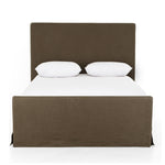Featuring Daphne Coffee Slipcover Bed by Four Hands at Amethyst Home. Grand high back and matte linen beauty -- the Daphne bed is a dream!
Slipcovered bed upholstered in sustainably made Belgian Linen. Naturally durable and soft to the touch, Libeco-sourced linens are artisan-made and free of toxic chemicals. Slipcovered styles are fully removable and machine-washable for easy care. Amethyst Home provides interior design, new construction, custom furniture and area rugs in the Nashville metro area