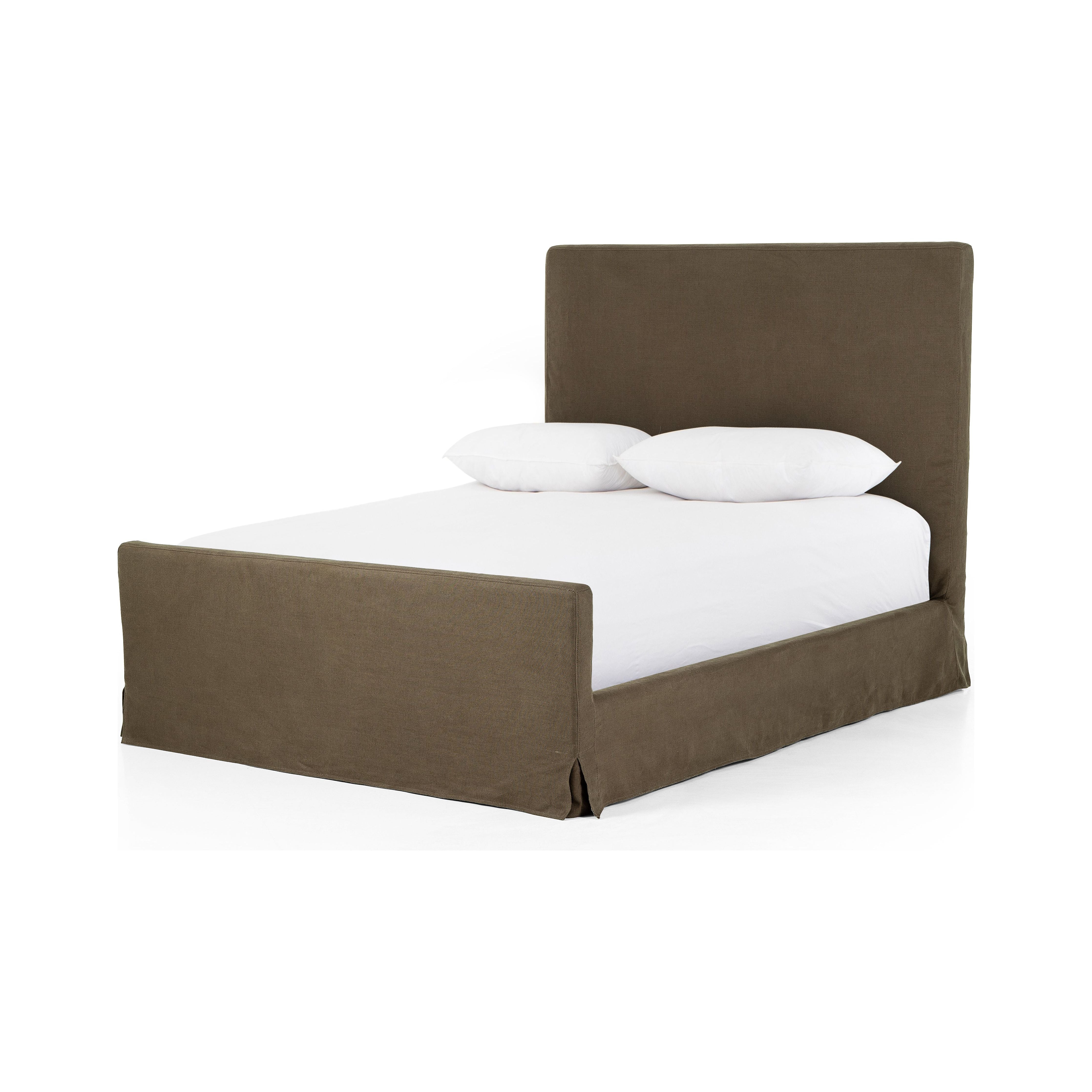 Featuring Daphne Coffee Slipcover Bed by Four Hands at Amethyst Home. Grand high back and matte linen beauty -- the Daphne bed is a dream!
Slipcovered bed upholstered in sustainably made Belgian Linen. Naturally durable and soft to the touch, Libeco-sourced linens are artisan-made and free of toxic chemicals. Slipcovered styles are fully removable and machine-washable for easy car. Amethyst Home provides interior design, new construction, custom furniture and area rugs in the Scottsdale metro area