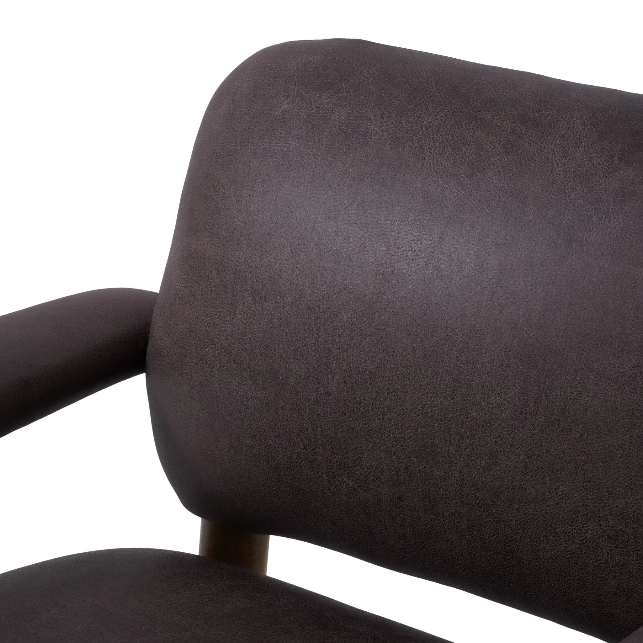 Featuring Eisley Tumble Waxed Slate Accent Chair by Four Hands at Amethyst Home. Sleek and inviting, this wood-meets-leather arm chair is timeless in any context. Large cylindrical legs support the upholstered back and seat, which are covered in bark-colored top-grain leather. Spring suspension adds comfort and durability to the seat cushion.
Collection: C. Amethyst Home provides interior design, new home construction design consulting, vintage area rugs, and lighting in the Washington metro area.