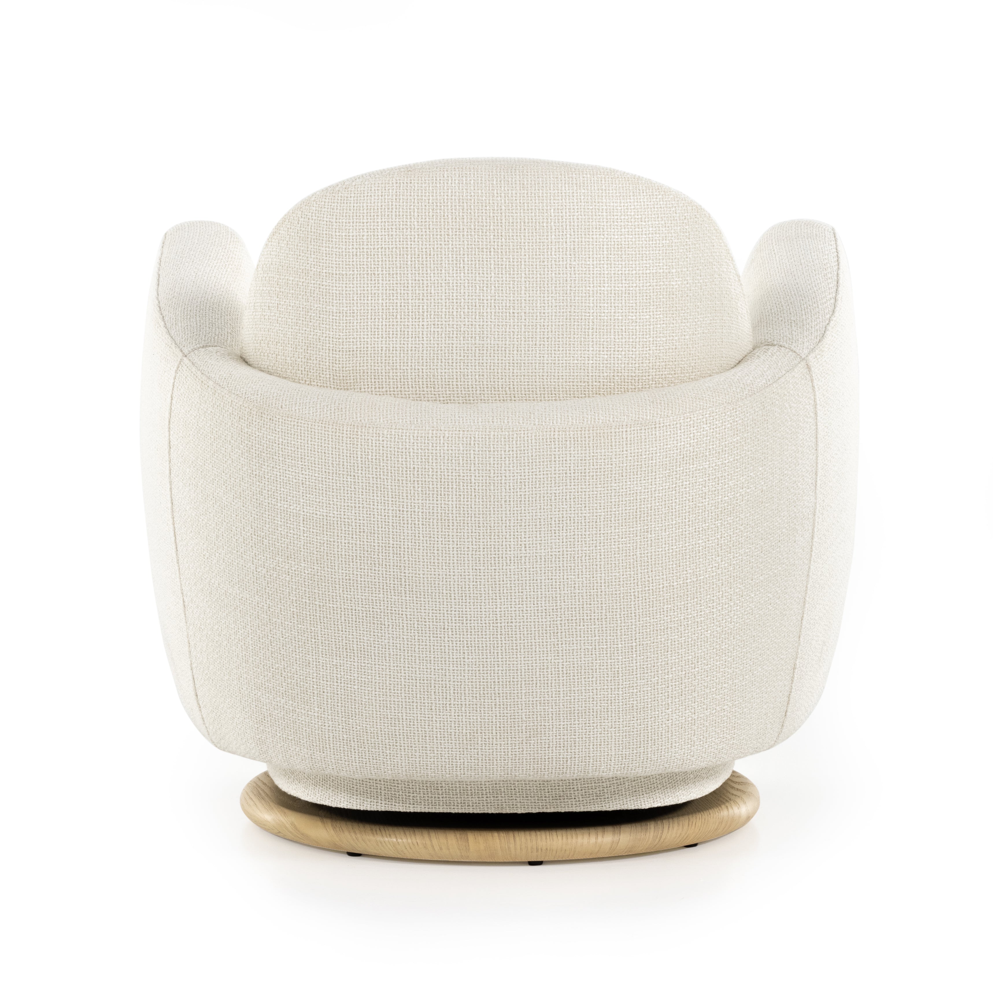 With the soft volume and exaggerated curves, the Enya Gibson White Swivel Chair is upholstered with high-performance fabric atop a plinth-style swivel base. Performance fabrics are specially created to withstand spills, stains, high traffic, and wear, ensuring long-term comfort and unmatched durability. Amethyst Home provides interior design services, furniture, rugs, and lighting in the Kansas City metro area.