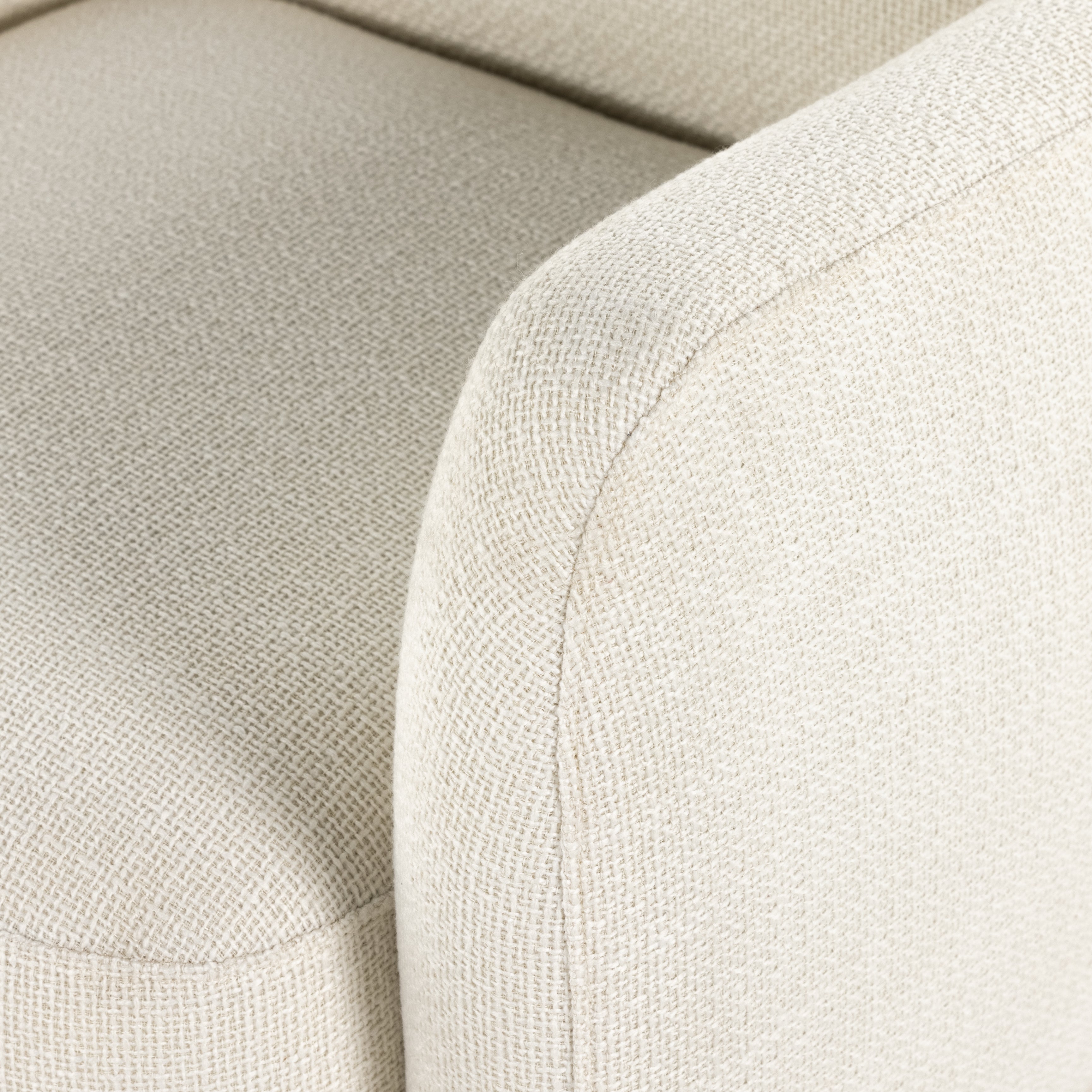 With the soft volume and exaggerated curves, the Enya Gibson White Swivel Chair is upholstered with high-performance fabric atop a plinth-style swivel base. Performance fabrics are specially created to withstand spills, stains, high traffic, and wear, ensuring long-term comfort and unmatched durability. Amethyst Home provides interior design services, furniture, rugs, and lighting in the Miami metro area.