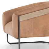 Featuring Etta Winchester Beige Chair by Four Hands at Amethyst Home. Deco-driven elegance. A fresh take on the traditional cigar chair, impeccably tailored tan top-grain leather forms a curvy U shape, with solid parawood detailing adding interest to gunmetal-finished iron framing.Overall Dimensions: 33.75"W x 34.25"L x 31.50"H
Collection: BelfastColors: Winchester Beige ,Yucca Pa. Amethyst Home provides interior design, new construction, custom furniture, and area rugs in the Monterey metro area.