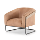 Featuring Etta Winchester Beige Chair by Four Hands at Amethyst Home. Deco-driven elegance. A fresh take on the traditional cigar chair, impeccably tailored tan top-grain leather forms a curvy U shape, with solid parawood detailing adding interest to gunmetal-finished iron framing.Overall Dimensions: 33.75"W x 34.25"L x 31.50"H
Collection: BelfastColors: Winchester Beige ,Yucca Paraw. Amethyst Home provides interior design, new construction, custom furniture, and area rugs in the Tampa metro area.