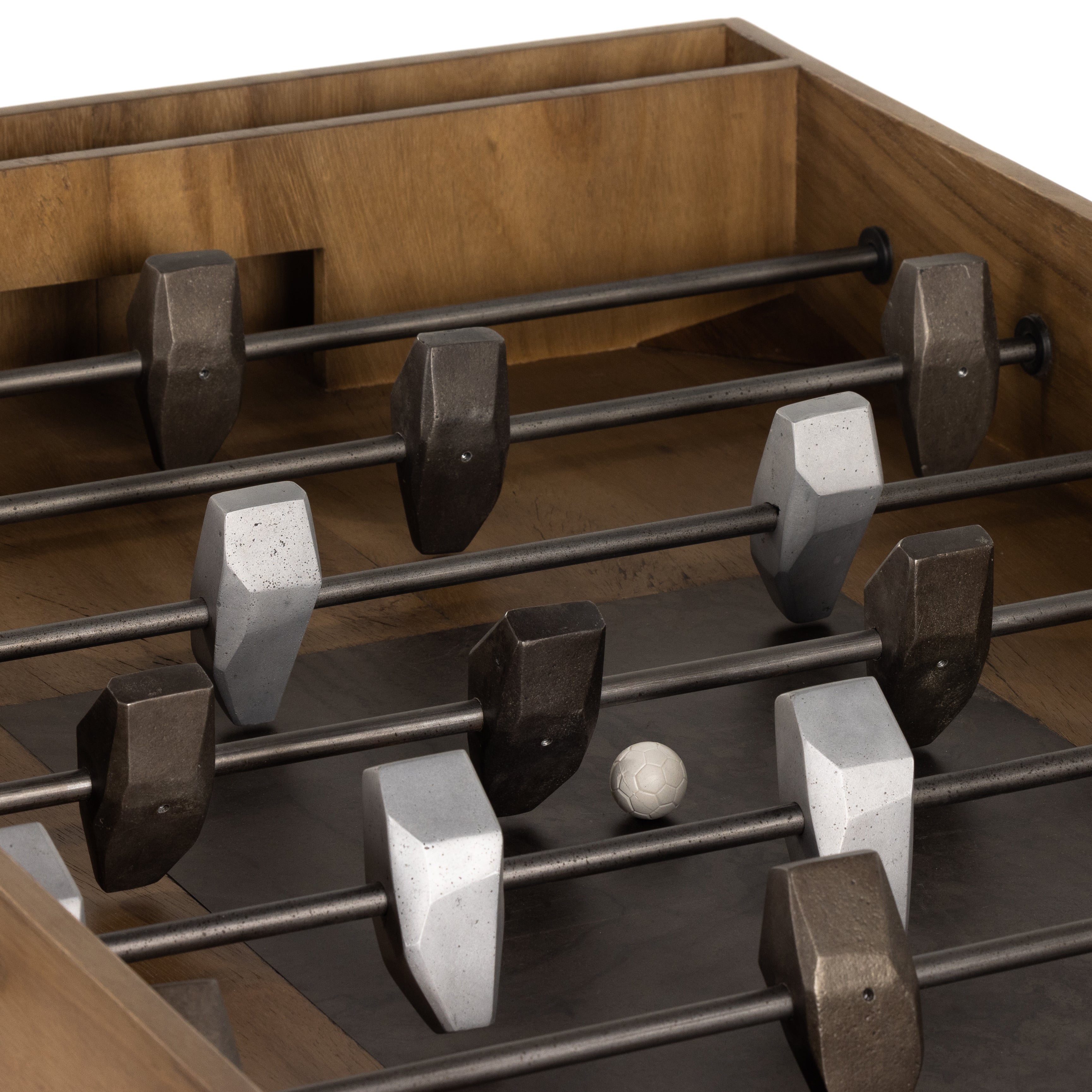 Featuring Foosball Natural Brown Guanacaste Table by Four Hands at Amethyst Home. Handmade by skilled artisans, the Foosball Natural Brown Guanacaste Table is a one-of-a-kind game that features a beautiful blend of hand-finished Guanacaste wood and metal that’s been aged through a manual, month-long process using natural elements to bring unique character to each piece. Includes three bal. Amethyst Home provides interior design services, furniture, rugs, and lighting in the Kansas City metro area.
