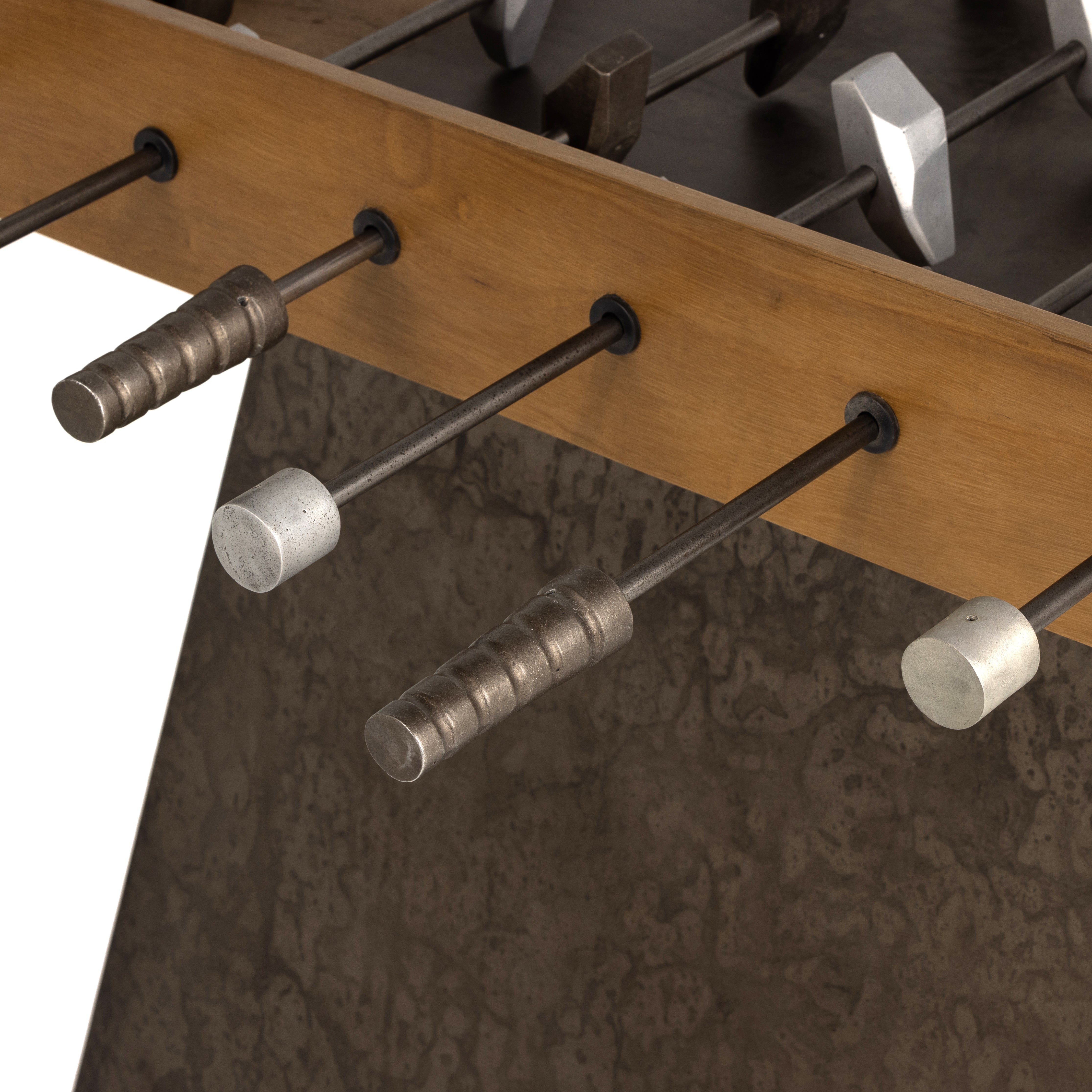 Featuring Foosball Natural Brown Guanacaste Table by Four Hands at Amethyst Home. Handmade by skilled artisans, the Foosball Natural Brown Guanacaste Table is a one-of-a-kind game that features a beautiful blend of hand-finished Guanacaste wood and metal that’s been aged through a manual, month-long process using natural elements to bring unique character to each piece. Includes three . Amethyst Home provides interior design services, furniture, rugs, and lighting in the Salt Lake City metro area.