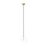 Featuring Glass Burnished Brass Clear Glass Globe Large Pendant by Four Hands at Amethyst Home. A single glass sphere dangles for a stunning effect. Each globe is individually blown, shaped and sculpted by hand through a one-hour process. Brass and glass are 98% recyclable. Designed and sustainably crafted in Poland by Schwung.
Overall Dimensions : 11.75". Amethyst Home provides interior design, new home construction design consulting, vintage area rugs, and lighting in the Kansas City metro area.