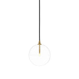 Featuring Glass Burnished Brass Clear Glass Globe Medium Pendant by Four Hands at Amethyst Home. A single glass sphere dangles for a stunning effect. Each globe is individually blown, shaped and sculpted by hand through a one-hour process. Brass and glass are 98% recyclable. Designed and sustainably crafted in Poland by Schwung.
Overall Dimensions : 7.75. Amethyst Home provides interior design, new home construction design consulting, vintage area rugs, and lighting in the Laguna Beach metro area.