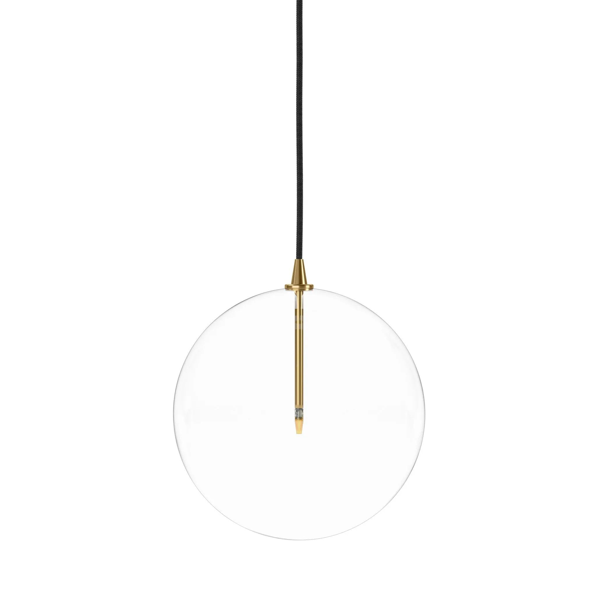 A single glass sphere dangles for a stunning effect. Each globe is individually blown, shaped and sculpted by hand through a one-hour process. Brass and glass are 98% recyclable. Designed and sustainably crafted in Poland by Schwung.Overall Dimensions11.75"w x 11.75"d x 19.25"hFull Details &amp; SpecificationsTear Shee Amethyst Home provides interior design, new home construction design consulting, vintage area rugs, and lighting in the Nashville metro area.