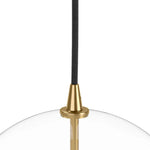 A single glass sphere dangles for a stunning effect. Each globe is individually blown, shaped and sculpted by hand through a one-hour process. Brass and glass are 98% recyclable. Designed and sustainably crafted in Poland by Schwung.Overall Dimensions11.75"w x 11.75"d x 19.25"hFull Details &amp; SpecificationsTear Shee Amethyst Home provides interior design, new home construction design consulting, vintage area rugs, and lighting in the Salt Lake City metro area.