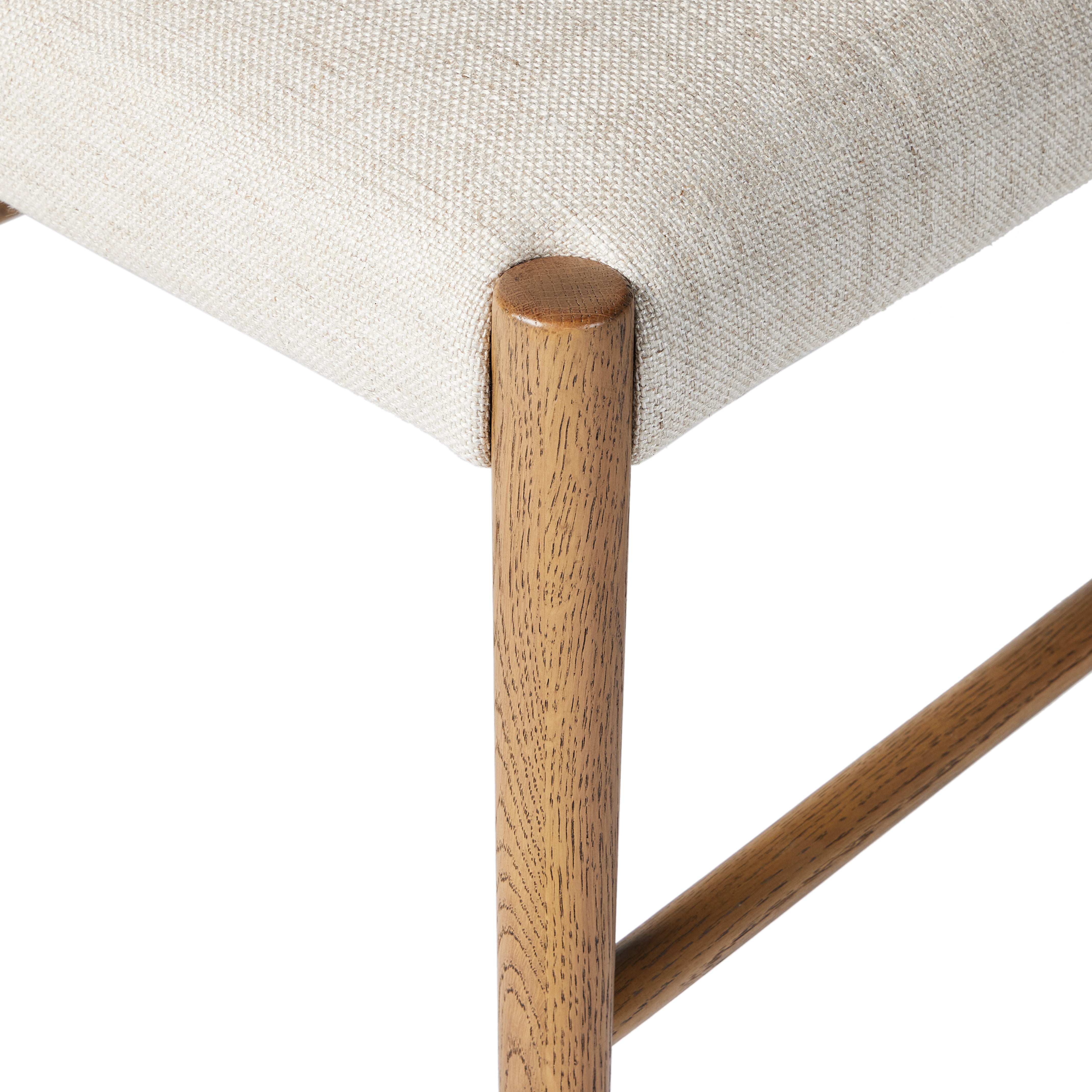 Featuring Glenmore Smoked Oak Dining Chair by Four Hands at Amethyst Home. Textured materials redefine the classic ladderback chair, with a smoked oak frame and a comfortable seat of cotton and linen.Overall Dimensions: 21.75"W x 22"L x 34"H
Collection: BoltonColors: Smoked Oak ,Essence NaturalMaterials: Solid Oak ,49Vi,22Li,18Pl,11Co Weight: 11.58 lbs. Amethyst Home provides interior design, new construction, custom furniture, and area rugs in the Washington metro area.