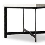 Featuring Hammered White Marble Iron End Table by Four Hands at Amethyst Home. An open, hand-hammered base of black iron supports a squared top of white marble, for a beautifully streamlined look with rustic vibes.Collection: ElementColors: White Marble ,Hammered Black IronMaterials: Solid Marble ,Iron ,Engineered Hardwood Weight: 89.9 lbs. Amethyst Home provides interior design, new home construction design consulting, vintage area rugs, and lighting in the Des Moines metro area.