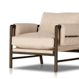Details make the chair. With poly-blend performance fabric that wraps each arm, faux toggles add an element of interest to midcentury-inspired seating in a wheat hue, with softly sculpted parawood framing carrying out a beautiful neutral look. Amethyst Home provides interior design, new construction, custom furniture, and area rugs in the Alpharetta metro area.