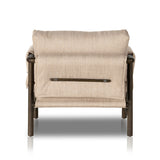Details make the chair. With poly-blend performance fabric that wraps each arm, faux toggles add an element of interest to midcentury-inspired seating in a wheat hue, with softly sculpted parawood framing carrying out a beautiful neutral look. Amethyst Home provides interior design, new construction, custom furniture, and area rugs in the Houston metro area.