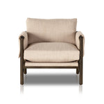 Details make the chair. With poly-blend performance fabric that wraps each arm, faux toggles add an element of interest to midcentury-inspired seating in a wheat hue, with softly sculpted parawood framing carrying out a beautiful neutral look. Amethyst Home provides interior design, new construction, custom furniture, and area rugs in the Portland metro area.
