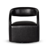 Featuring Hawkins Sonoma Black Swivel Chair by Four Hands at Amethyst Home. This 360-swivel update of the fan-favorite stationary design makes quite the statement. Well curved and finely sculpted, exclusive black top-grain leather makes a uniquely shapely statement in any room.
Overall Dimensions: 26"W x 26"L x 29"HColors: Sonoma ButterscotchMaterials: Top. Amethyst Home provides interior design, new home construction design consulting, vintage area rugs, and lighting in the Scottsdale metro area.