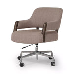 Featuring Henrik Alcala Fawn Desk Chair by Four Hands at Amethyst Home. Updating a midcentury form for the modern office, a 360-degree swivel chair strikes a just-right balance between vintage and contemporary. With warm parawood arms and a comfortable, height-adjustable seat of high-performance fabric. Performance fabrics are specially created to withstand sp. Amethyst Home provides interior design, new home construction design consulting, vintage area rugs, and lighting in the Boston metro area.