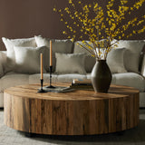 Featuring Hudson Spalted Primav Large Coffee Table by Four Hands at Amethyst Home. Stunning forces of nature are captured in a coffee table, as spalted primavera wood is hand-shaped into a cylindrical silhouette. Reflective of woods' natural character, a slight color variance is possible.Overall Dimensions: 55"W x 55"L x 15.25"H
Collection: WessonColors: Black Pine ,Black Mdf ,Spalte. Amethyst Home provides interior design, new construction, custom furniture, and area rugs in the Tampa metro area.