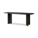 Featuring Huxley Smoked Black Veneer Console Table by Four Hands at Amethyst Home. A smoked black finish delivers a character-rich look to an open-style console table. Angled panel legs up the intrigue factor.Collection: HaidenColors: Smoked Black VeneerMaterials: Thick Oak Veneer ,Engineered Hardwood Weight: 90.39 lbs. Amethyst Home provides interior design, new home construction design consulting, vintage area rugs, and lighting in the Houston metro area.