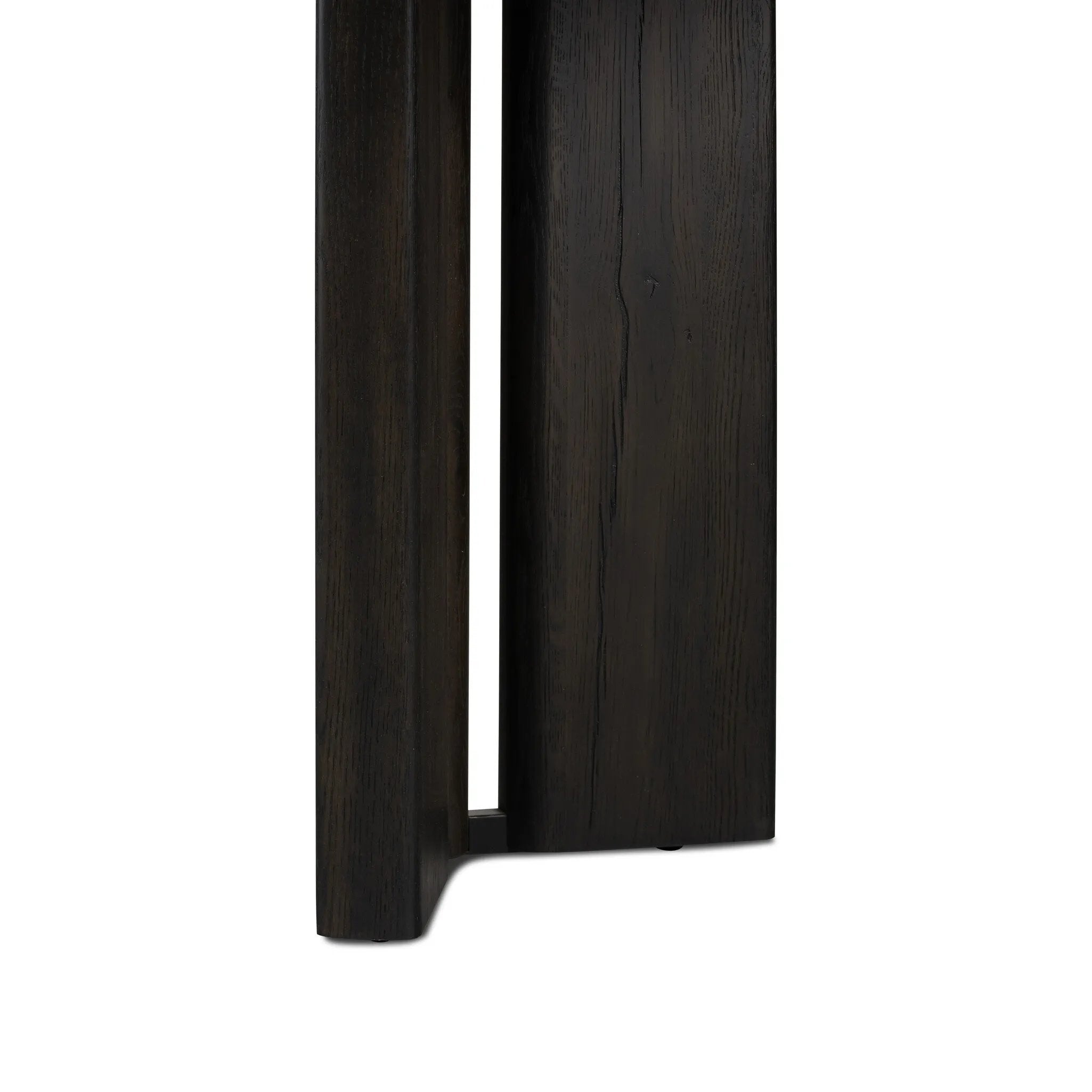 Featuring Huxley Smoked Black Veneer Console Table by Four Hands at Amethyst Home. A smoked black finish delivers a character-rich look to an open-style console table. Angled panel legs up the intrigue factor.Collection: HaidenColors: Smoked Black VeneerMaterials: Thick Oak Veneer ,Engineered Hardwood Weight: 90.39 lbs. Amethyst Home provides interior design, new home construction design consulting, vintage area rugs, and lighting in the Los Angeles metro area.