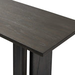 Featuring Huxley Smoked Black Veneer Console Table by Four Hands at Amethyst Home. A smoked black finish delivers a character-rich look to an open-style console table. Angled panel legs up the intrigue factor.Collection: HaidenColors: Smoked Black VeneerMaterials: Thick Oak Veneer ,Engineered Hardwood Weight: 90.39 lbs. Amethyst Home provides interior design, new home construction design consulting, vintage area rugs, and lighting in the Salt Lake City metro area.