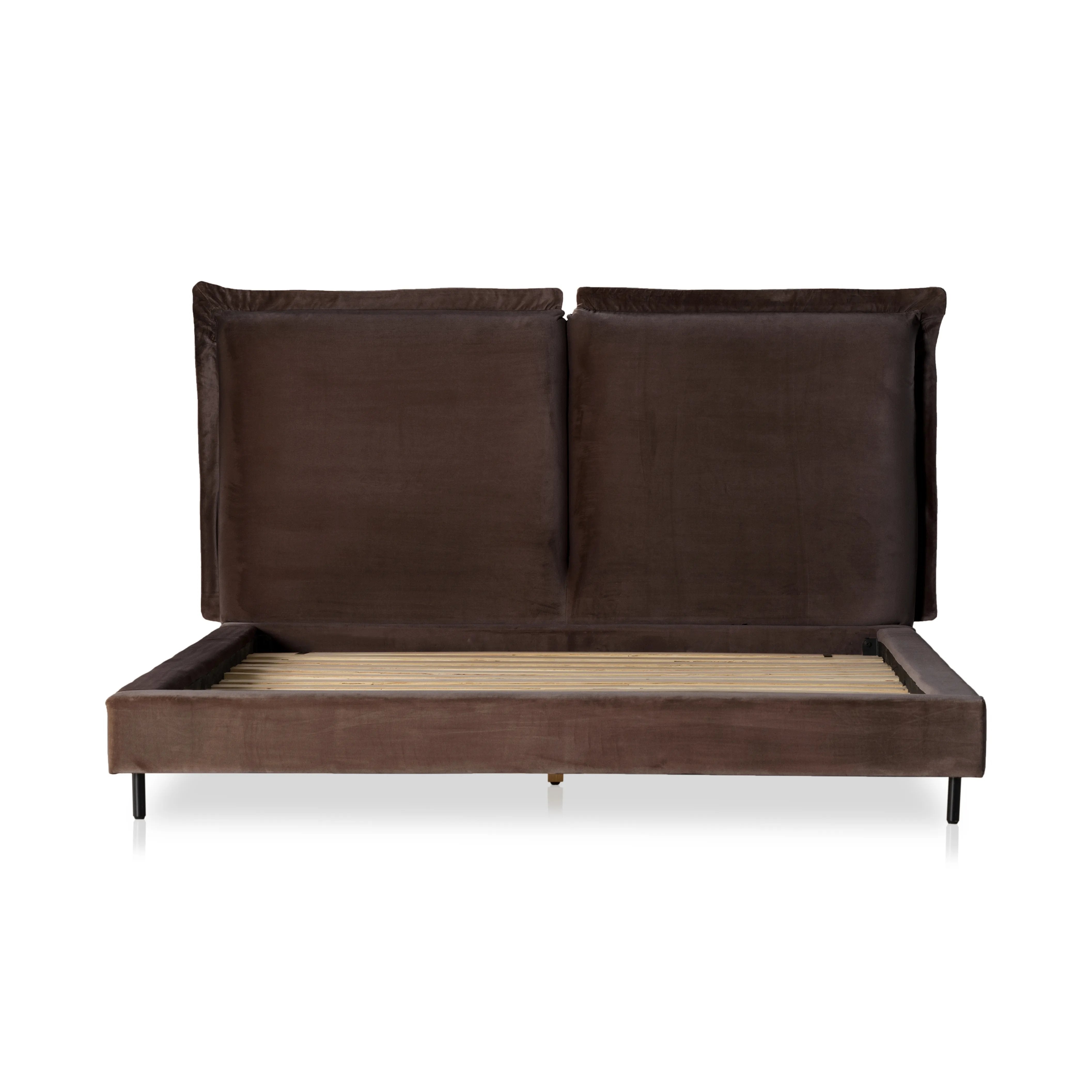 Featuring Inwood Surrey Cocoa-King Bed by Four Hands at Amethyst Home. Bring a billowy look to the bedroom. Oversized pillow-like cushioning creates the headboard for this low-profile bed, for a sophisticated-while-cozy look.Overall Dimensions: 95.25"W x 91"L x 43.5"H
Collection: EastonColors: Surrey Cocoa ,GunmetalMaterials: 76.8% Co, 23.2% Pl ,Iron Wei. Amethyst Home provides interior design, new home construction design consulting, vintage area rugs, and lighting in the Laguna Beach metro area.