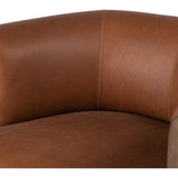 Featuring Ira Brickhouse Cognac Chair by Four Hands at Amethyst Home. A 60s-era design is re-envisioned with an exposed parawood frame, thick-cut Brazilian leather and overinflated arms that provide cushion all around. Designed with an extra-thick seat cushioning with S spring construction for a plush, supportive sit.
Collection: WestgateColors: Brickhouse Cognac ,Vintage ParawoodMat. Amethyst Home provides interior design, new construction, custom furniture, and area rugs in the Tampa metro area.