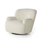 Featuring Kadon Natural Swivel Chair by Four Hands at Amethyst Home. Kadon Natural Swivel Chair is a high wing back pairs with softly rolled arms for a curvy look and supportive sit. Cream-colored shearling-upholstered seating tops a 360-degree swivel.
Overall Dimensions: 35.50"W x 39"L x 32.75"HWeight: 77.6 lbsVolume: 22.92 cu ftSeat Depth: 24.5"Seat Height: 17.5"Arm Height from Floor: 2. Amethyst Home provides interior design services, furniture, rugs, and lighting in the Kansas City metro area.