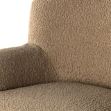 Featuring Kadon Sheepskin Camel Chair by Four Hands at Amethyst Home. Simply classic. A high wing back pairs with softly rolled arms for a curvy look and supportive sit. Tan shearling-like upholstery invites you to sit and stay a while.Overall Dimensions: 35.50"W x 39"L x 32.75"H
Collection: NorwoodColors: Sheepskin Camel ,AlmondMaterials: 100% Polyester ,Solid ParawoodOverall D. Amethyst Home provides interior design, new construction, custom furniture, and area rugs in the Alpharetta metro area.