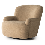 Simply classic. The Kadon Swivel Chair features a high wing back and pairs with softly rolled arms for a curvy look and supportive sit. Camel-colored shearling-upholstered seating tops a 360-degree swivel for total modernity. Amethyst Home provides interior design, new home construction design consulting, vintage area rugs, and lighting in the Salt Lake City metro area.