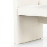 High style meets everyday sensibility. Upholstered Kima Fayette Cloud Dining Chair in cream-colored high-performance fabric, soft, voluminous shaping and grand scale dole a dramatic look to this sophisticated seating style. Amethyst Home provides interior design, new home construction design consulting, vintage area rugs, and lighting in the Los Angeles metro area.