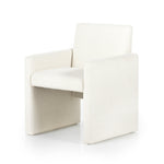 High style meets everyday sensibility. Upholstered Kima Fayette Cloud Dining Chair in cream-colored high-performance fabric, soft, voluminous shaping and grand scale dole a dramatic look to this sophisticated seating style. Amethyst Home provides interior design, new home construction design consulting, vintage area rugs, and lighting in the Washington metro area.
