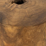 Natural teak roots add a touch of organic texture to spaces indoors or out. Each has unique character, with natural variation in knots, holes and grain character from piece to piece, and dramatic highs and lows in the finish. Over time, teak weathers and greys in the sun for a found feel. Safe for outdoor spaces. Cover or store indoors during inclement weather and when not in use. Amethyst Home provides interior design services, furniture, rugs, and lighting in the Calabasas metro area.