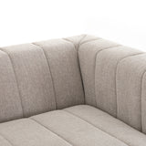 Featuring Langham Napa Sandstone Right Chaise by Four Hands at Amethyst Home. Wide, vertical channels and low styling speaks to modish Italian influence. Sandstone-colored covering and modular components allow for versatility in any space. Right arm facing piece to matching sectional. Performance fabrics are specially created to withstand spills, stains. Amethyst Home provides interior design, new home construction design consulting, vintage area rugs, and lighting in the Newport Beach metro area.