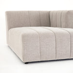 Featuring Langham Napa Sandstone Right Chaise by Four Hands at Amethyst Home. Wide, vertical channels and low styling speaks to modish Italian influence. Sandstone-colored covering and modular components allow for versatility in any space. Right arm facing piece to matching sectional. Performance fabrics are specially created to withstand spills, stains. Amethyst Home provides interior design, new home construction design consulting, vintage area rugs, and lighting in the Winter Garden metro area.