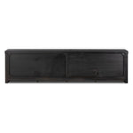 Inspired by European antiques, black-finished oak veneer features cracks and weathering for a character-rich look. Sliding doors open to reveal generous storage space for media, with rear cutouts to keep your cords out of sight Amethyst Home provides interior design, new home construction design consulting, vintage area rugs, and lighting in the San Diego metro area.