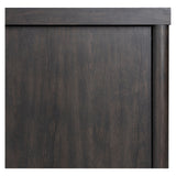 Inspired by European antiques, black-finished oak veneer features cracks and weathering for a character-rich look. Sliding doors open to reveal generous storage space for media, with rear cutouts to keep your cords out of sight Amethyst Home provides interior design, new home construction design consulting, vintage area rugs, and lighting in the Scottsdale metro area.