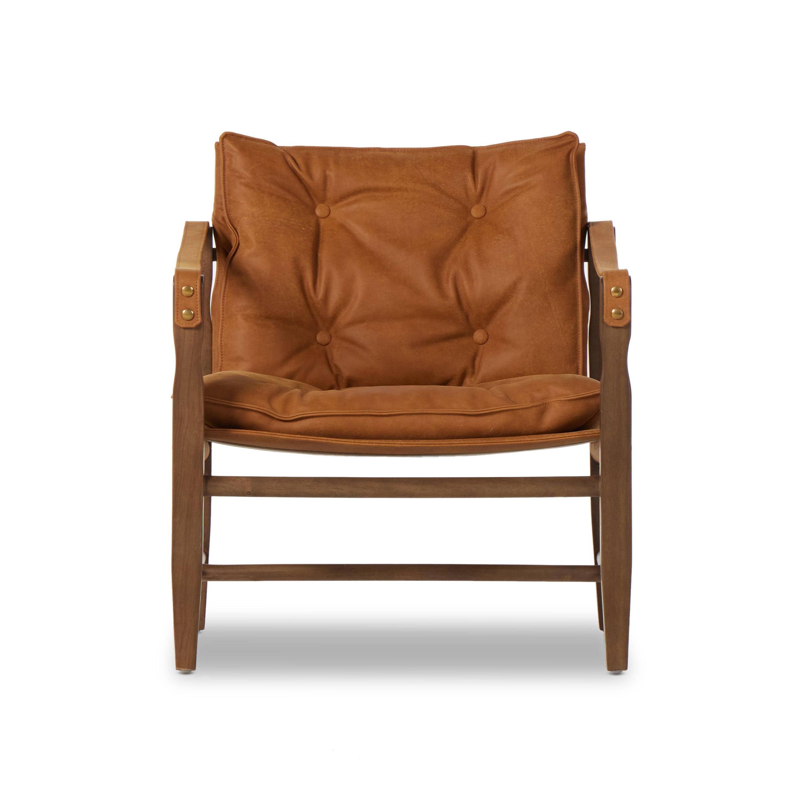 Featuring Lenz Kennison Cognac Chair by Four Hands at Amethyst Home. This material-driven take on safari styling features cognac-hued Italian-designed leather that's been lightly sanded and buffed by hand for a suede-like feel. With a tufted sling-style seat, strap arm and pivot back, this vintage-feeling accent chair makes a chic statement wherever it's styled.
Collection: Westg. Amethyst Home provides interior design, new construction, custom furniture, and area rugs in the Charlotte metro area.