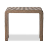 Featuring Leo Rustic Grey End Table by Four Hands at Amethyst Home. Made from rustic-finished oak, linear reeding and a curved shape define this midcentury-spirited end table. Designed in partnership with longtime Four Hands collaborator Thomas Bina and Brazilian designer Ronald Sasson.Overall Dimensions: 23.5"W x 27.5"L x 22"H
Collection: BinaColors: Rusti. Amethyst Home provides interior design, new home construction design consulting, vintage area rugs, and lighting in the San Diego metro area.
