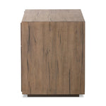 Featuring Leo Rustic Grey Nightstand by Four Hands at Amethyst Home. Designed by Thomas Bina and Ronald Sasson, a design partnership blending both modern minimalist and Brazilian influences. Crafted from solid oak, this clean-lined nightstand features vertical reed detailing on the drawer fronts with wooden pull detailing on the outer edges. Drawers are finis. Amethyst Home provides interior design, new home construction design consulting, vintage area rugs, and lighting in the Houston metro area.
