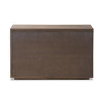 Featuring Leo Rustic Grey Nightstand by Four Hands at Amethyst Home. Designed by Thomas Bina and Ronald Sasson, a design partnership blending both modern minimalist and Brazilian influences. Crafted from solid oak, this clean-lined nightstand features vertical reed detailing on the drawer fronts with wooden pull detailing on the outer edges. Drawers are finis. Amethyst Home provides interior design, new home construction design consulting, vintage area rugs, and lighting in the Seattle metro area.