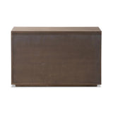 Featuring Leo Rustic Grey Nightstand by Four Hands at Amethyst Home. Designed by Thomas Bina and Ronald Sasson, a design partnership blending both modern minimalist and Brazilian influences. Crafted from solid oak, this clean-lined nightstand features vertical reed detailing on the drawer fronts with wooden pull detailing on the outer edges. Drawers are finis. Amethyst Home provides interior design, new home construction design consulting, vintage area rugs, and lighting in the Seattle metro area.