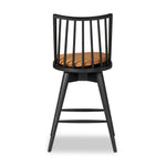 Featuring Lewis Black Counter Swivel Stool with Cushion by Four Hands at Amethyst Home. A new take on the traditional Windsor. This tall beauty is wire-brushed to highlight the cathedral grain of black oak. Perfectly sized for the counter, with a swivel for ease and a top-grain leather cushion for comfort.Overall Dimensions: 21.75"W x 21"L x 42"H
Collec. Amethyst Home provides interior design, new home construction design consulting, vintage area rugs, and lighting in the Newport Beach metro area.