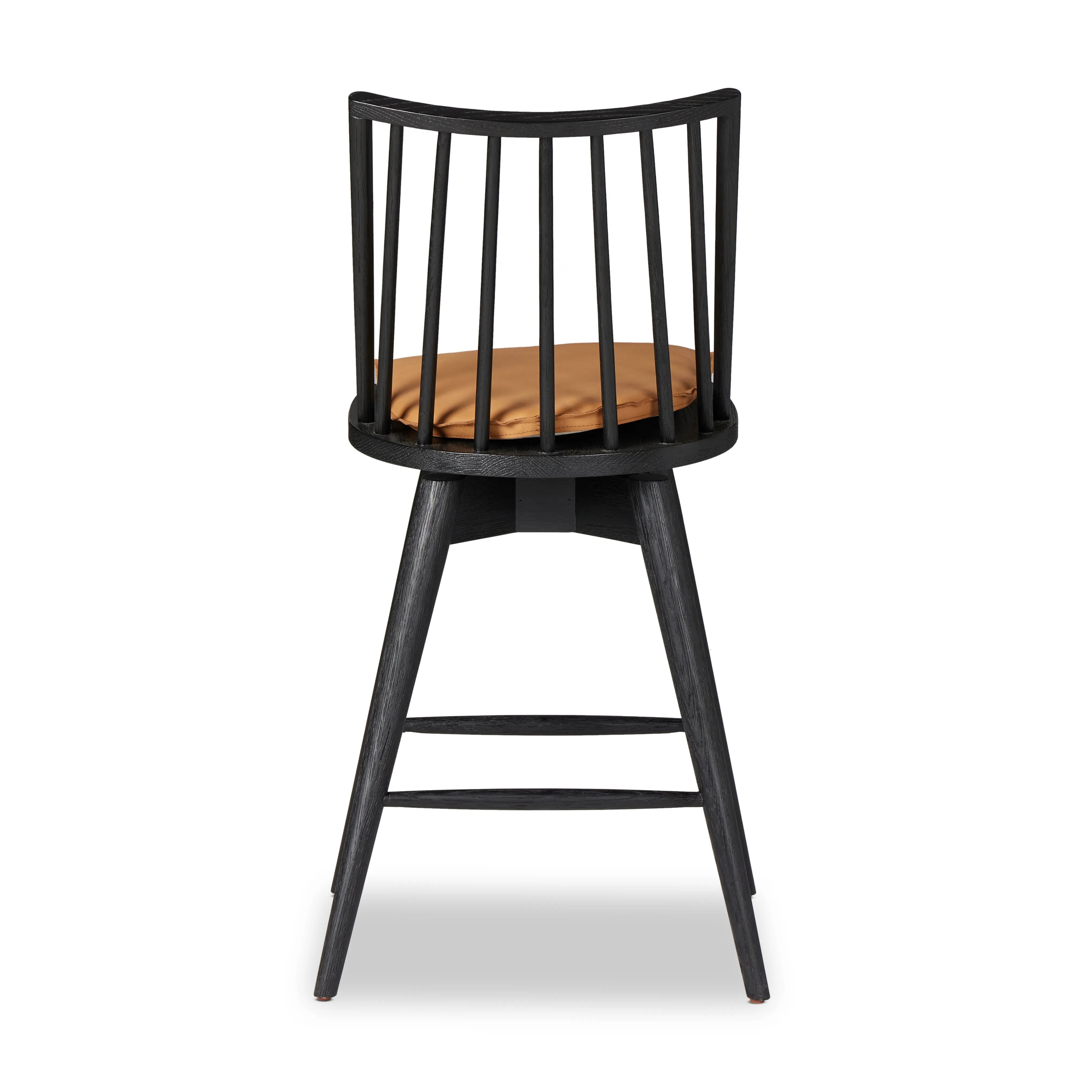 Featuring Lewis Black Counter Swivel Stool with Cushion by Four Hands at Amethyst Home. A new take on the traditional Windsor. This tall beauty is wire-brushed to highlight the cathedral grain of black oak. Perfectly sized for the counter, with a swivel for ease and a top-grain leather cushion for comfort.Overall Dimensions: 21.75"W x 21"L x 42"H
Collec. Amethyst Home provides interior design, new home construction design consulting, vintage area rugs, and lighting in the Newport Beach metro area.