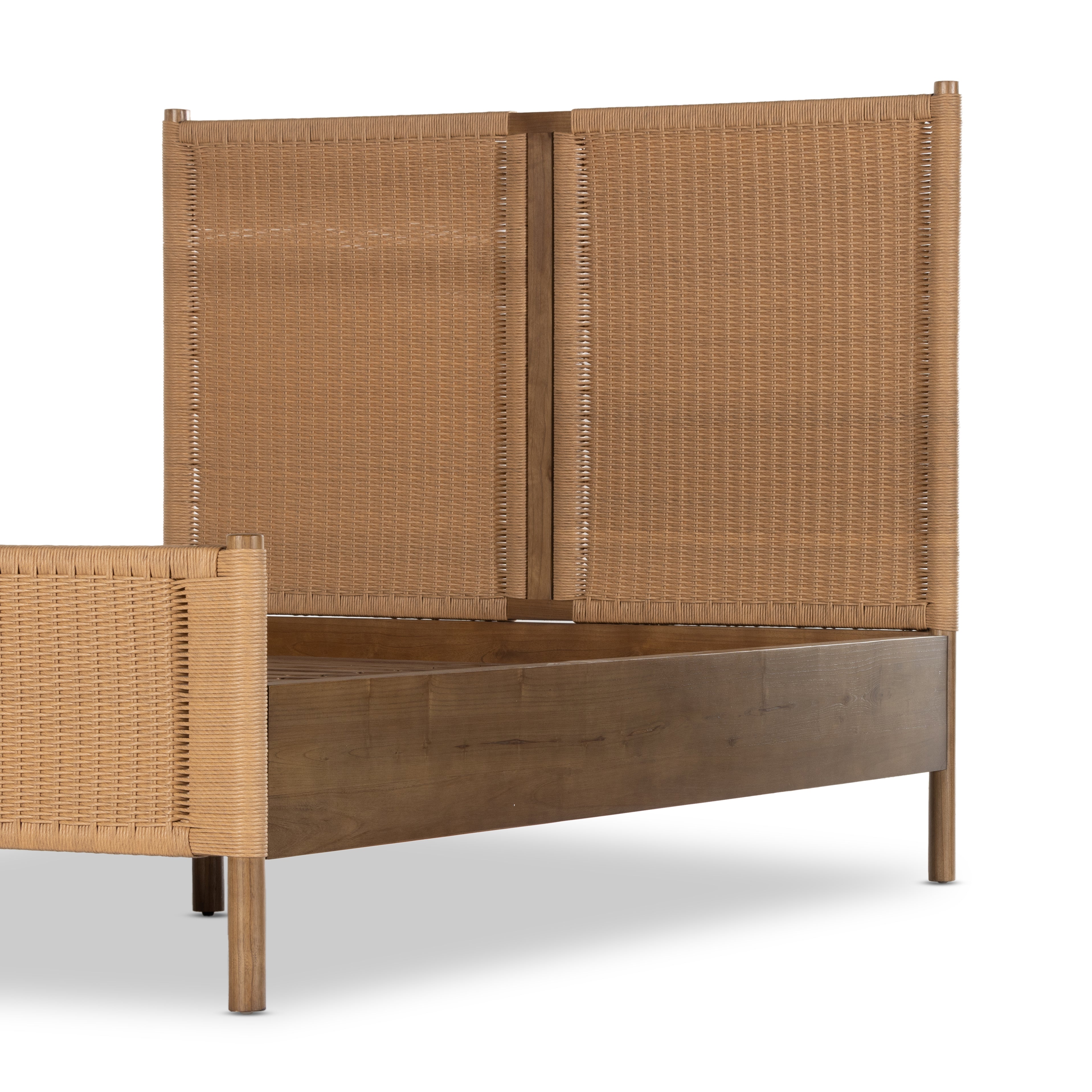 Featuring Liza Toasted Sungkai Bed by Four Hands at Amethyst Home. Dreamy woven panels is the perfect foundation for this warm, layered bed.  We love that this detail heavy look can make even the most sterile bedroom come to life.
Overall Dimensions: 64"W x 84"L x 54"HColors: Toasted Sungkai , Vintage NaturalMaterials: Solid Sungkai , 100% PolyethyleneWeight: 165.79Volume: 31.36Box. Amethyst Home provides interior design, new construction, custom furniture and area rugs in the Charlotte metro area