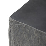 Featuring Lucius Smooth Black Concrete End Table by Four Hands at Amethyst Home. Cast black concrete features heavily textured sides that resemble natural slate, paired with a smoothed tabletop.Collection: ChandlerColors: Smooth Black Concrete ,Textured Black ConcreteMaterials: Concrete Weight: 52.91 lbs. Amethyst Home provides interior design, new home construction design consulting, vintage area rugs, and lighting in the Los Angeles metro area.