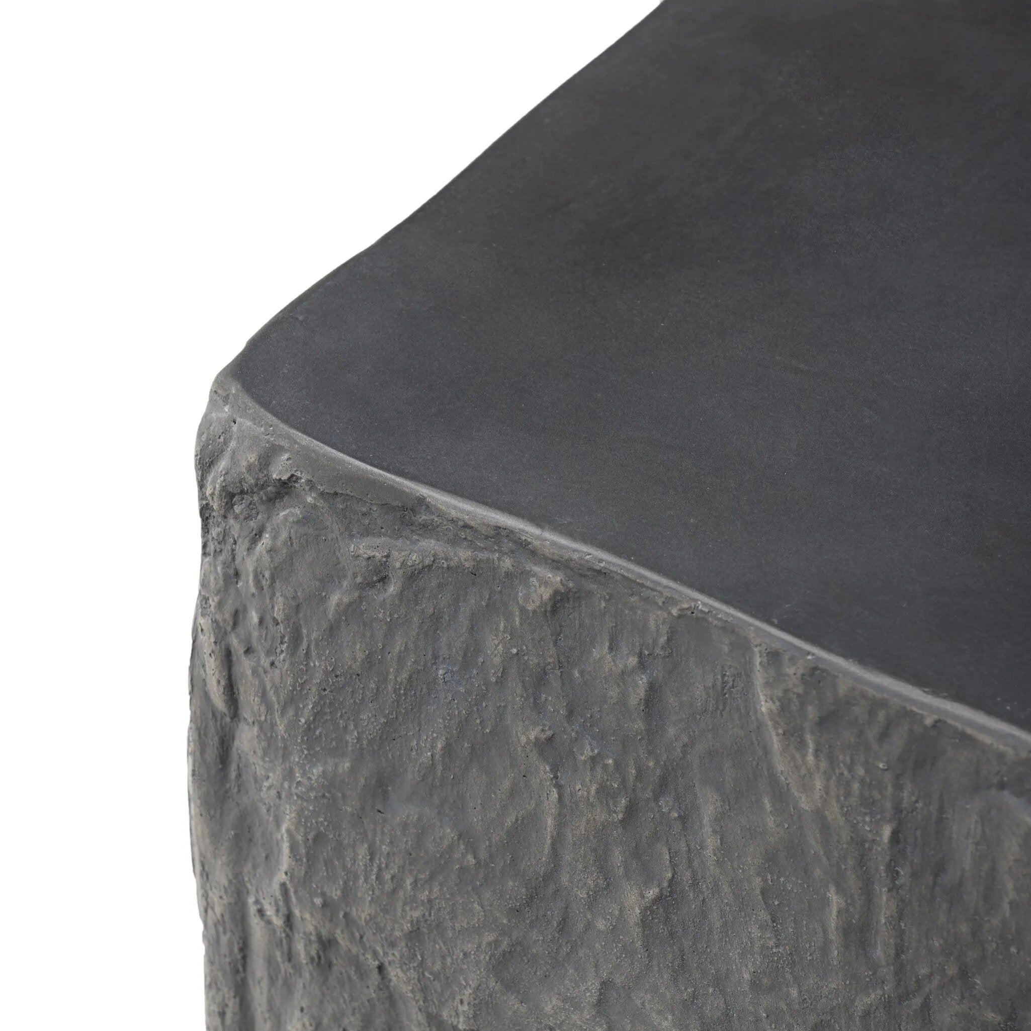 Featuring Lucius Smooth Black Concrete End Table by Four Hands at Amethyst Home. Cast black concrete features heavily textured sides that resemble natural slate, paired with a smoothed tabletop.Collection: ChandlerColors: Smooth Black Concrete ,Textured Black ConcreteMaterials: Concrete Weight: 52.91 lbs. Amethyst Home provides interior design, new home construction design consulting, vintage area rugs, and lighting in the Los Angeles metro area.